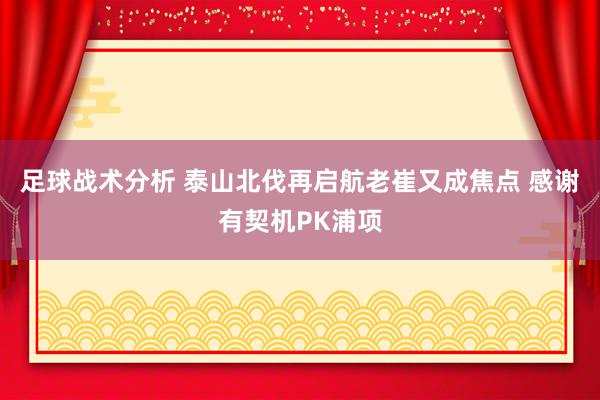 足球战术分析 泰山北伐再启航老崔又成焦点 感谢有契机PK浦项