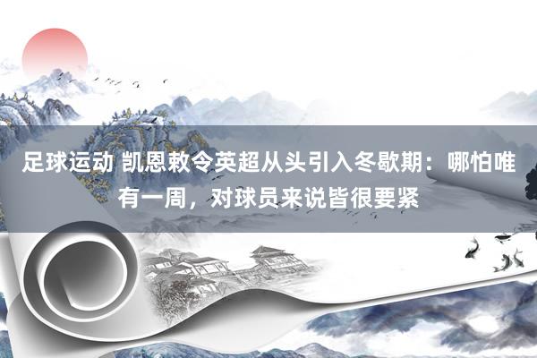 足球运动 凯恩敕令英超从头引入冬歇期：哪怕唯有一周，对球员来说皆很要紧