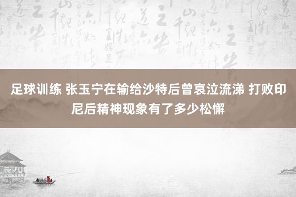 足球训练 张玉宁在输给沙特后曾哀泣流涕 打败印尼后精神现象有了多少松懈