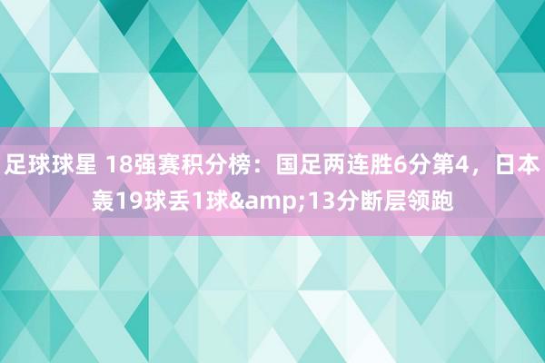 足球球星 18强赛积分榜：国足两连胜6分第4，日本轰19球丢1球&13分断层领跑