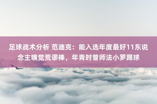 足球战术分析 范迪克：能入选年度最好11东说念主嗅觉荒谬棒，年青时曾师法小罗踢球