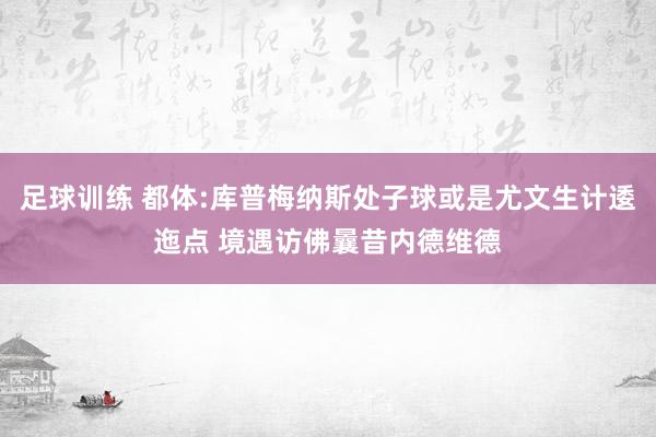 足球训练 都体:库普梅纳斯处子球或是尤文生计逶迤点 境遇访佛曩昔内德维德