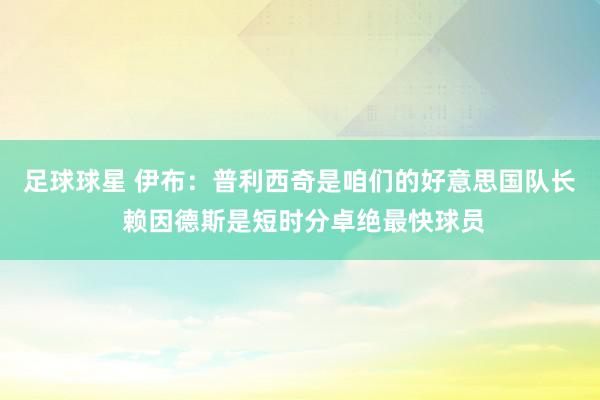 足球球星 伊布：普利西奇是咱们的好意思国队长 赖因德斯是短时分卓绝最快球员