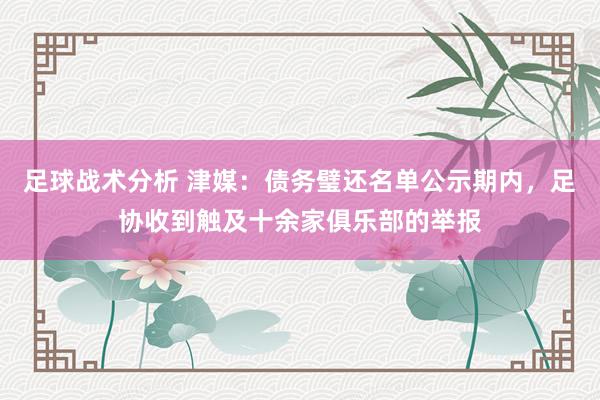 足球战术分析 津媒：债务璧还名单公示期内，足协收到触及十余家俱乐部的举报