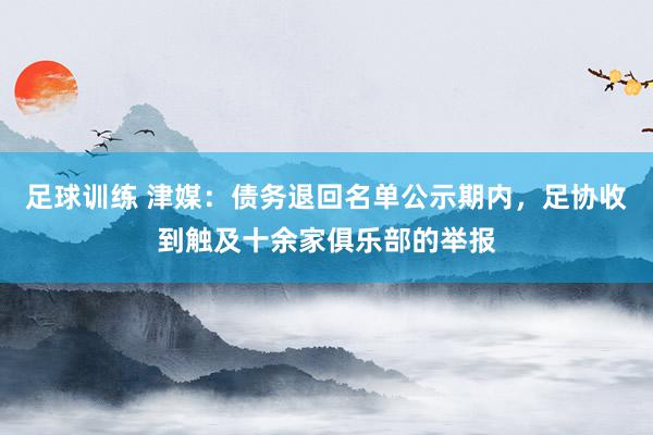 足球训练 津媒：债务退回名单公示期内，足协收到触及十余家俱乐部的举报