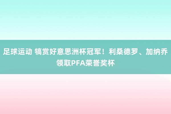 足球运动 犒赏好意思洲杯冠军！利桑德罗、加纳乔领取PFA荣誉奖杯