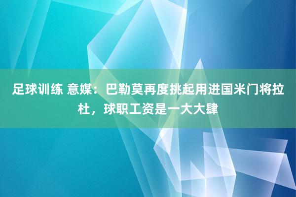 足球训练 意媒：巴勒莫再度挑起用进国米门将拉杜，球职工资是一大大肆