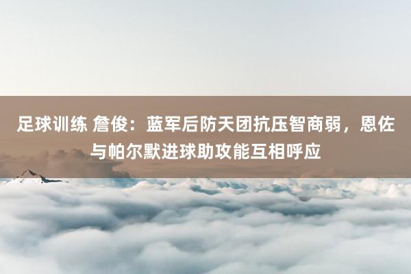 足球训练 詹俊：蓝军后防天团抗压智商弱，恩佐与帕尔默进球助攻能互相呼应