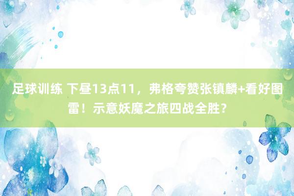 足球训练 下昼13点11，弗格夸赞张镇麟+看好图雷！示意妖魔之旅四战全胜？