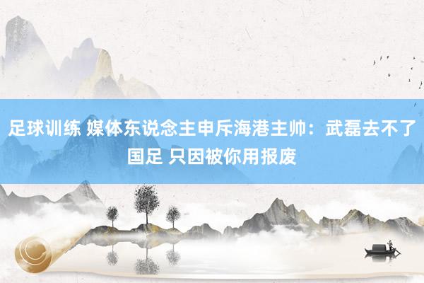 足球训练 媒体东说念主申斥海港主帅：武磊去不了国足 只因被你用报废