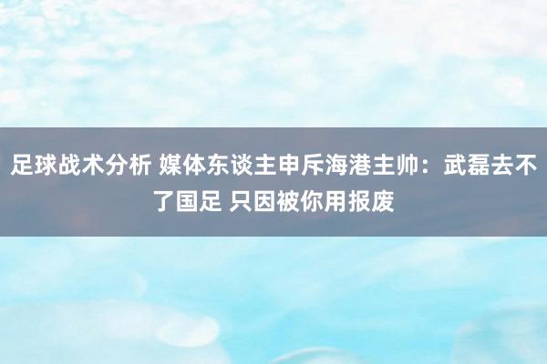 足球战术分析 媒体东谈主申斥海港主帅：武磊去不了国足 只因被你用报废